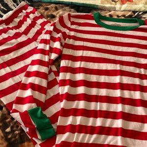 Red white and green pj set